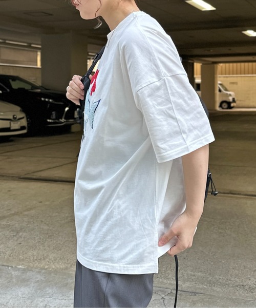 CPCM（シーピーシーエム）の「サガラ刺繍アソートモチーフビッグT（Tシャツ/カットソー・レディース・ホワイト/ホワイト系その他/グレー系その他/オフホワイト/グレー/キナリ/グレー系その他2/グレー系その他3/ネイビー/ホワイト系その他3/ブラック/ホワイト系その他2・FREE）」の16枚目の写真