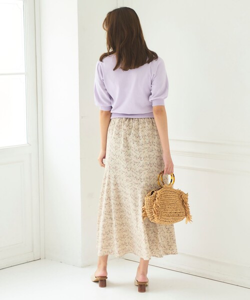 Feroux(フェルゥ)の「フラワーモチーフプリント スカート(スカート・レディース・ピンク系1/ネイビー系1/アイボリー系1・2/1)」の16枚目の写真