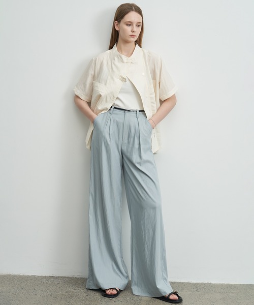 ELOOPS（イーループス）の「【ELOOPS】モックネックワッシャービッグポケットシャツ（シャツ/ブラウス・レディース・スモークピンク/アイボリー・S/M/L）」の6枚目の写真