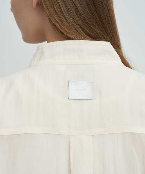 ELOOPS（イーループス）の「【ELOOPS】モックネックワッシャービッグポケットシャツ（シャツ/ブラウス・レディース・スモークピンク/アイボリー・S/M/L）」の11枚目の写真