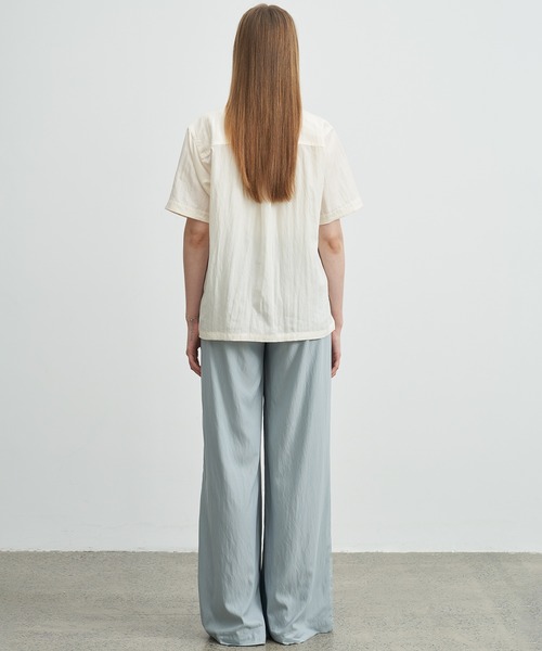 ELOOPS（イーループス）の「【ELOOPS】モックネックワッシャービッグポケットシャツ（シャツ/ブラウス・レディース・スモークピンク/アイボリー・S/M/L）」の16枚目の写真