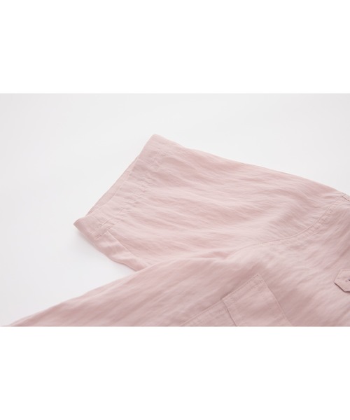 ブラウス シャツ 「ELOOPS」モックネックワッシャービッグポケットシャツ レディース メンズ ブラウス シャツ 「ELOOPS」モックネックワッシャービッグ