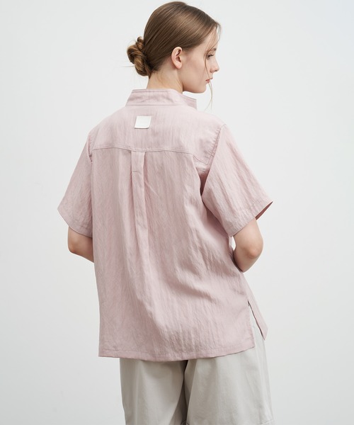ELOOPS（イーループス）の「【ELOOPS】モックネックワッシャービッグポケットシャツ（シャツ/ブラウス・レディース・スモークピンク/アイボリー・S/M/L）」の20枚目の写真
