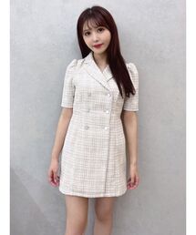 テーラードカラーミニワンピース