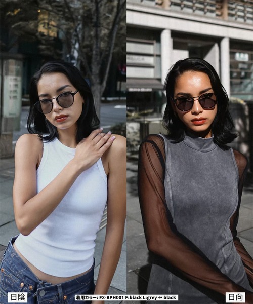 FLEX(フレックス)の「調光・偏光レンズ搭載 boston sunglasses / ボストン サングラス(サングラス・レディース・ブラック/ブラウン/グリーン・FREE)」の5枚目の写真