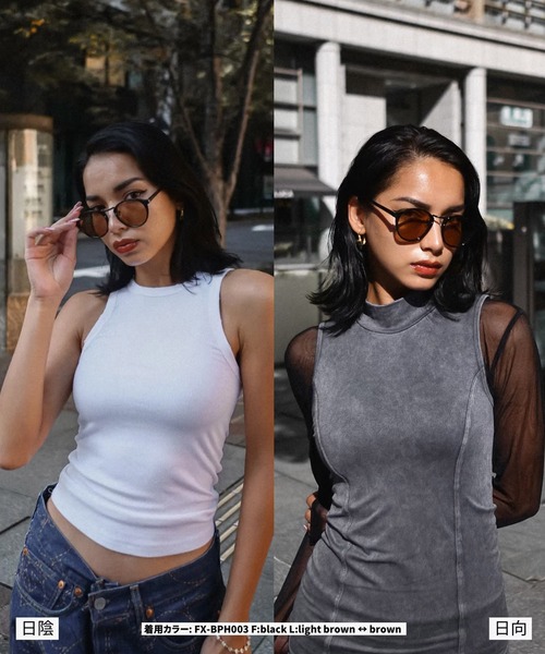 FLEX(フレックス)の「調光・偏光レンズ搭載 boston sunglasses / ボストン サングラス(サングラス・レディース・ブラック/ブラウン/グリーン・FREE)」の8枚目の写真