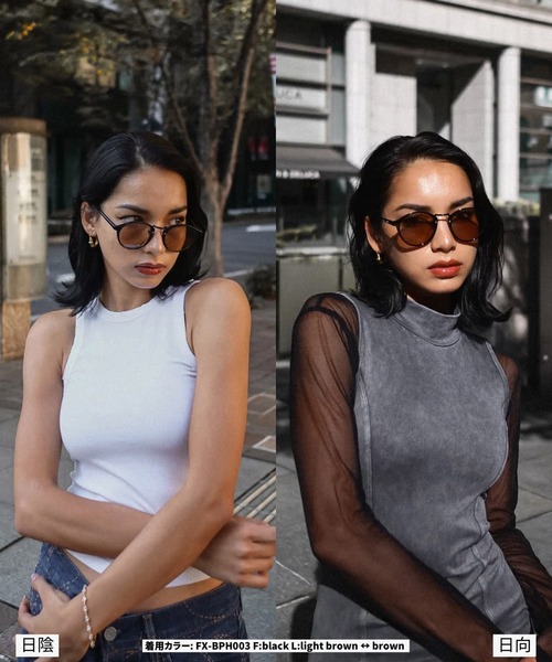 FLEX(フレックス)の「調光・偏光レンズ搭載 boston sunglasses / ボストン サングラス(サングラス・レディース・ブラック/ブラウン/グリーン・FREE)」の9枚目の写真