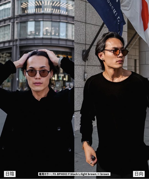 FLEX(フレックス)の「調光・偏光レンズ搭載 boston sunglasses / ボストン サングラス(サングラス・レディース・ブラック/ブラウン/グリーン・FREE)」の10枚目の写真