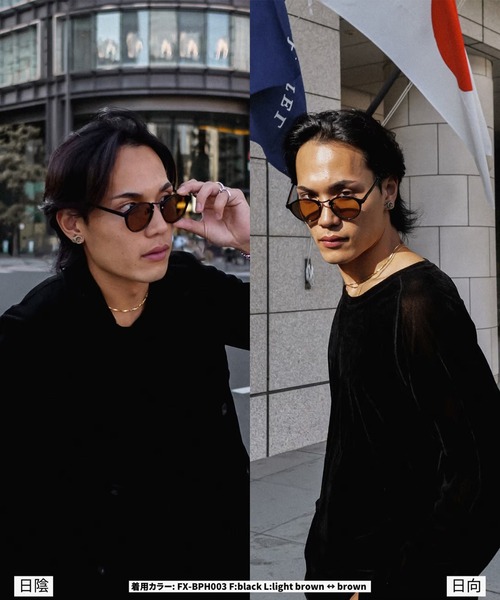 FLEX(フレックス)の「調光・偏光レンズ搭載 boston sunglasses / ボストン サングラス(サングラス・レディース・ブラック/ブラウン/グリーン・FREE)」の11枚目の写真