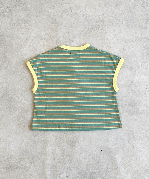 BIG FIELD（ビッグフィールド）の「ボーダーリンガーTシャツ（80～150cm）（Tシャツ/カットソー・キッズ・ラベンダー/グリーン/オフホワイト・80/90/95/100/110/120/130/140/150）」の20枚目の写真