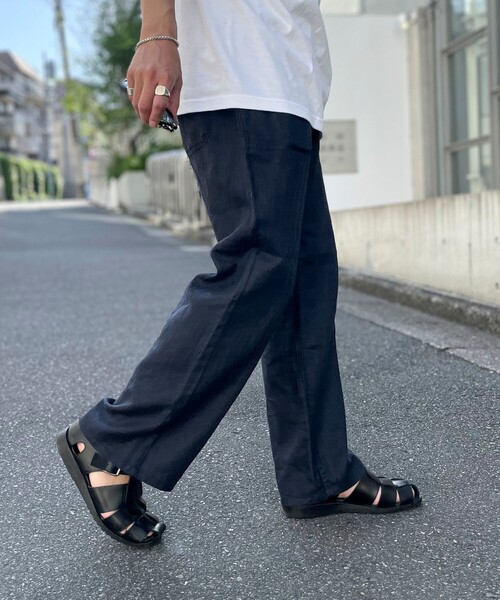 GEVACO(ゲバコ)の「【GEVACO/ゲバコ】コットンリネン イージーワイドパンツ(その他パンツ・メンズ・イエロー/ネイビー/ブルー系その他/ブラウン/ベージュ系その他/ブラック・M/L)」の4枚目の写真