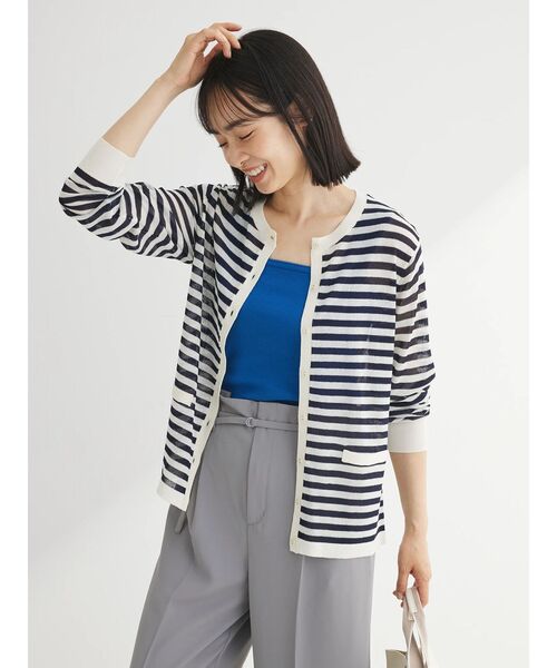 Green　Parks（グリーンパークス）の「推しニット　クルーネックカーディガン（カーディガン/ボレロ・レディース・ブルー/その他7/レッド/ブラック/オフホワイト・FREE）」の10枚目の写真