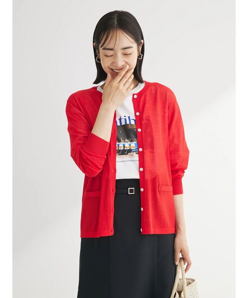 Green　Parks（グリーンパークス）の「推しニット　クルーネックカーディガン（カーディガン/ボレロ・レディース・ブルー/その他7/レッド/ブラック/オフホワイト・FREE）」の18枚目の写真