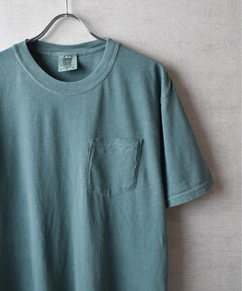comfort colors(コンフォートカラーズ)の「『COMFORT COLORS/コンフォートカラーズ』6.1oz ガーメントダイ ポケット Tシャツ(Tシャツ/カットソー・メンズ・マスタード/ホワイト/レッド系/ネイビー系/ブルー系/スミクロ/グリーン系・LARGE/MEDIUM/X-LARGE)」の3枚目の写真