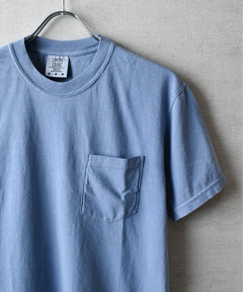 comfort colors(コンフォートカラーズ)の「『COMFORT COLORS/コンフォートカラーズ』6.1oz ガーメントダイ ポケット Tシャツ(Tシャツ/カットソー・メンズ・マスタード/ホワイト/レッド系/ネイビー系/ブルー系/スミクロ/グリーン系・LARGE/MEDIUM/X-LARGE)」の4枚目の写真