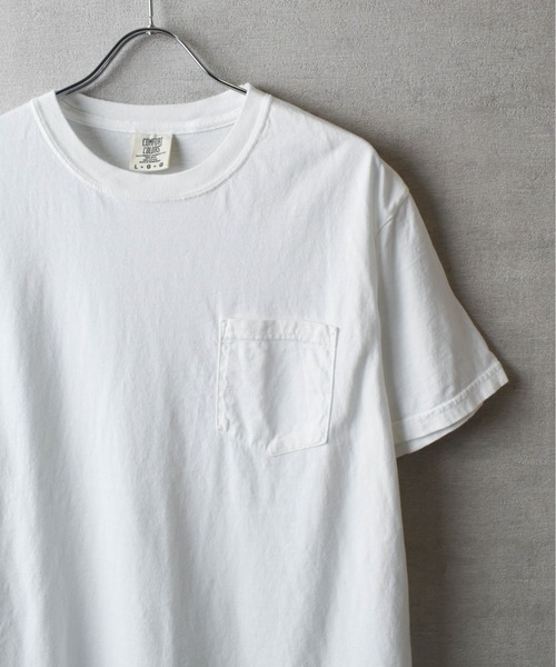 comfort colors(コンフォートカラーズ)の「『COMFORT COLORS/コンフォートカラーズ』6.1oz ガーメントダイ ポケット Tシャツ(Tシャツ/カットソー・メンズ・マスタード/ホワイト/レッド系/ネイビー系/ブルー系/スミクロ/グリーン系・LARGE/MEDIUM/X-LARGE)」の2枚目の写真