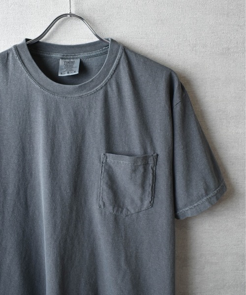 comfort colors(コンフォートカラーズ)の「『COMFORT COLORS/コンフォートカラーズ』6.1oz ガーメントダイ ポケット Tシャツ(Tシャツ/カットソー・メンズ・マスタード/ホワイト/レッド系/ネイビー系/ブルー系/スミクロ/グリーン系・LARGE/MEDIUM/X-LARGE)」の1枚目の写真