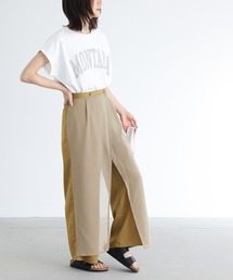 配色シアードッキングワイドパンツ