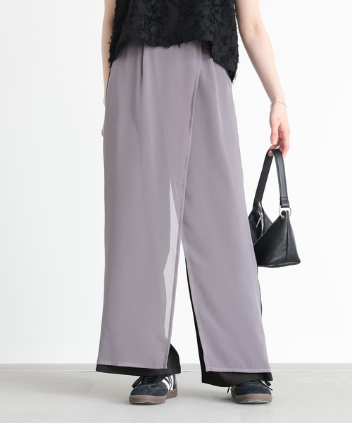 n'OrLABEL（ノアールレーベル）の「配色シアードッキングワイドパンツ（その他パンツ・レディース・ブラック/ベージュ・1/2）」の18枚目の写真