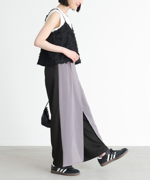 n'OrLABEL（ノアールレーベル）の「配色シアードッキングワイドパンツ（その他パンツ・レディース・ブラック/ベージュ・1/2）」の21枚目の写真
