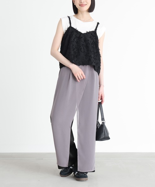 n'OrLABEL（ノアールレーベル）の「配色シアードッキングワイドパンツ（その他パンツ・レディース・ブラック/ベージュ・1/2）」の10枚目の写真