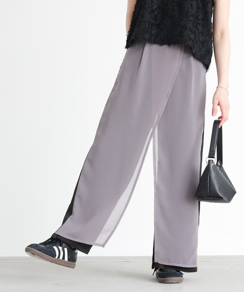 n'OrLABEL（ノアールレーベル）の「配色シアードッキングワイドパンツ（その他パンツ・レディース・ブラック/ベージュ・1/2）」の19枚目の写真