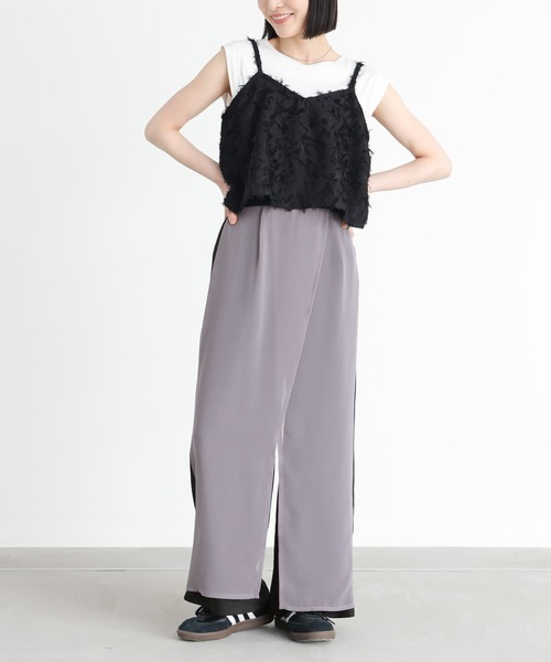n'OrLABEL（ノアールレーベル）の「配色シアードッキングワイドパンツ（その他パンツ・レディース・ブラック/ベージュ・1/2）」の20枚目の写真