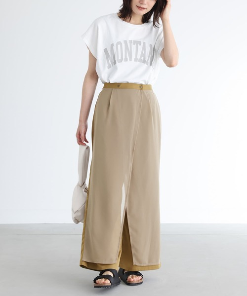 Noroll ベージュ ワイドパンツ NOROLL THICKWALK N.WEATHER PANTS Beige Ash Green
