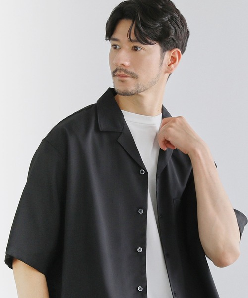 LIL VENDARS(リルヴェンダース)の「Buyer's Select/テックリネンオープンカラー半袖シャツ(シャツ/ブラウス・メンズ・グレイッシュベージュ/ブラック/ネイビー/グレー・XL/L/M)」の6枚目の写真