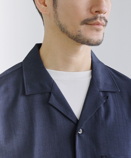 LIL VENDARS(リルヴェンダース)の「Buyer's Select/テックリネンオープンカラー半袖シャツ(シャツ/ブラウス・メンズ・グレイッシュベージュ/ブラック/ネイビー/グレー・XL/L/M)」の12枚目の写真