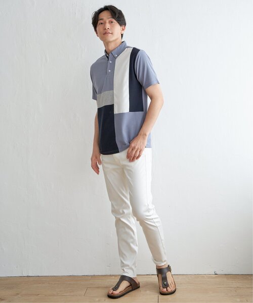 ikka（イッカ）の「ブロックス鹿の子切り替えポロシャツ（ポロシャツ・メンズ・ネイビー/ブルー/ホワイト/グリーン・S/M/L/XL）」の16枚目の写真