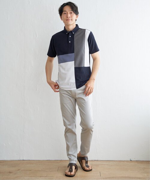 ikka（イッカ）の「ブロックス鹿の子切り替えポロシャツ（ポロシャツ・メンズ・ネイビー/ブルー/ホワイト/グリーン・S/M/L/XL）」の18枚目の写真