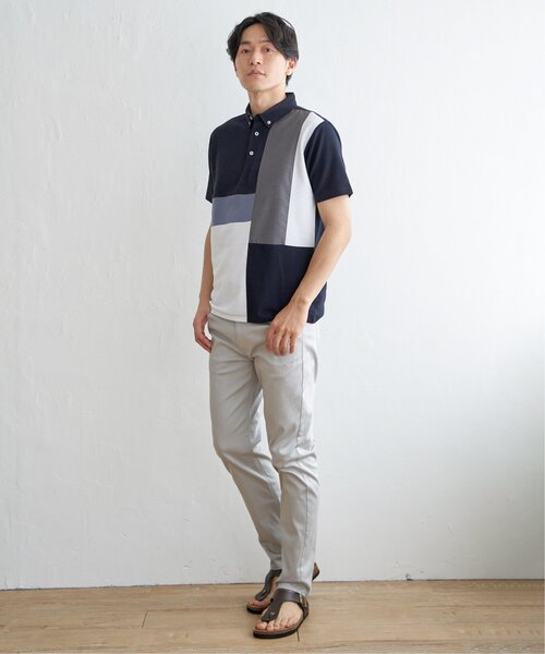 ikka（イッカ）の「ブロックス鹿の子切り替えポロシャツ（ポロシャツ・メンズ・ネイビー/ブルー/ホワイト/グリーン・S/M/L/XL）」の19枚目の写真