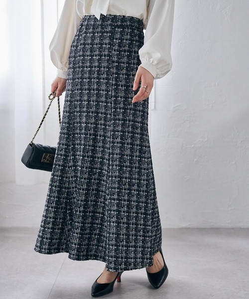 RANAN（ラナン）の「ツイードマーメイドスカート（スカート・レディース・ベージュ/ブラック・M/L/LL）」の6枚目の写真