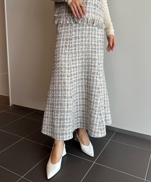 RANAN（ラナン）の「ツイードマーメイドスカート（スカート・レディース・ベージュ/ブラック・M/L/LL）」の16枚目の写真