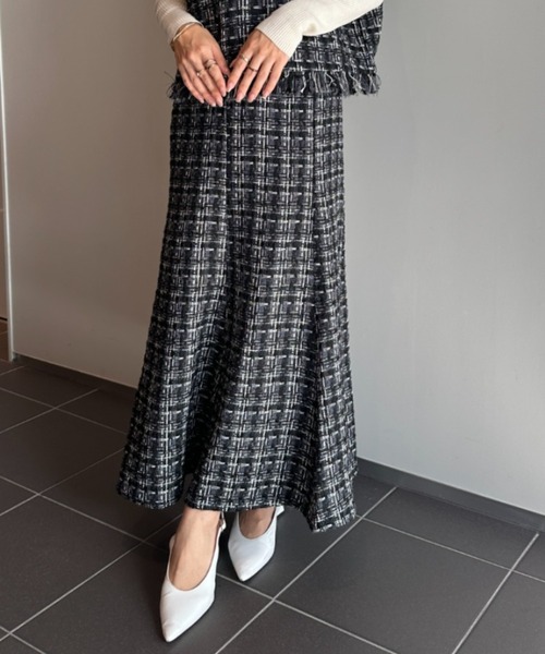 RANAN（ラナン）の「ツイードマーメイドスカート（スカート・レディース・ベージュ/ブラック・M/L/LL）」の13枚目の写真