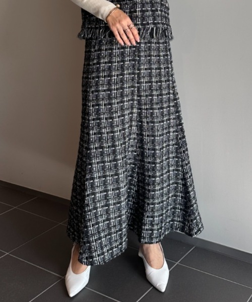 RANAN（ラナン）の「ツイードマーメイドスカート（スカート・レディース・ベージュ/ブラック・M/L/LL）」の14枚目の写真