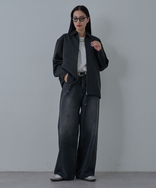 COLONY 2139(コロニートゥーワンスリーナイン)の「ピンストライプジッパーシャツ(シャツ/ブラウス・メンズ・グレー/ブラック・MEDIUM/LARGE)」の15枚目の写真