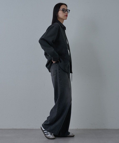 COLONY 2139(コロニートゥーワンスリーナイン)の「ピンストライプジッパーシャツ(シャツ/ブラウス・メンズ・グレー/ブラック・MEDIUM/LARGE)」の16枚目の写真