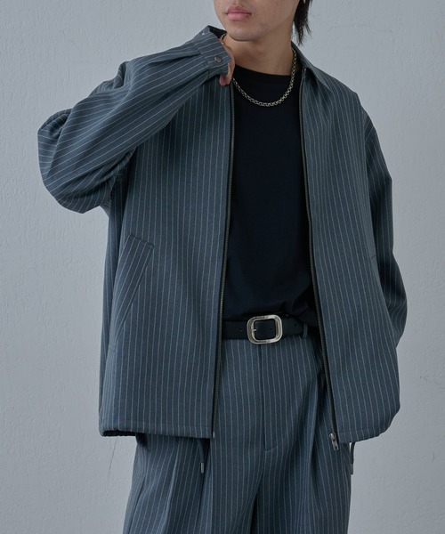 COLONY 2139(コロニートゥーワンスリーナイン)の「ピンストライプジッパーシャツ(シャツ/ブラウス・メンズ・グレー/ブラック・MEDIUM/LARGE)」の3枚目の写真