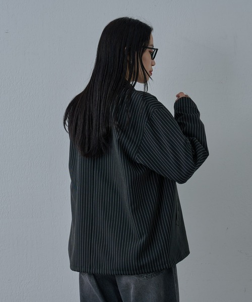 COLONY 2139(コロニートゥーワンスリーナイン)の「ピンストライプジッパーシャツ(シャツ/ブラウス・メンズ・グレー/ブラック・MEDIUM/LARGE)」の8枚目の写真