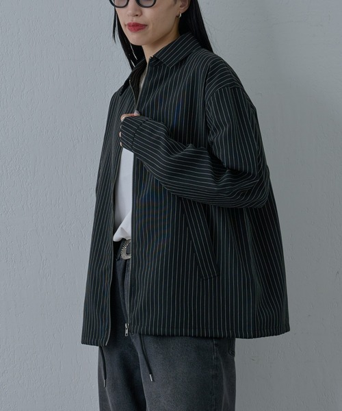 COLONY 2139(コロニートゥーワンスリーナイン)の「ピンストライプジッパーシャツ(シャツ/ブラウス・メンズ・グレー/ブラック・MEDIUM/LARGE)」の9枚目の写真