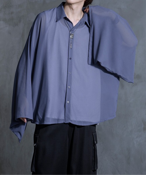 Ellno Loset(エルノロゼット)の「【新カラー追加】和スリーブルーズシャツ(シャツ/ブラウス・メンズ・ブラック系その他/ブルーグレー/ブラック/オフホワイト/ブルー系その他/ブラック系・LARGE/SMALL/MEDIUM)」の15枚目の写真