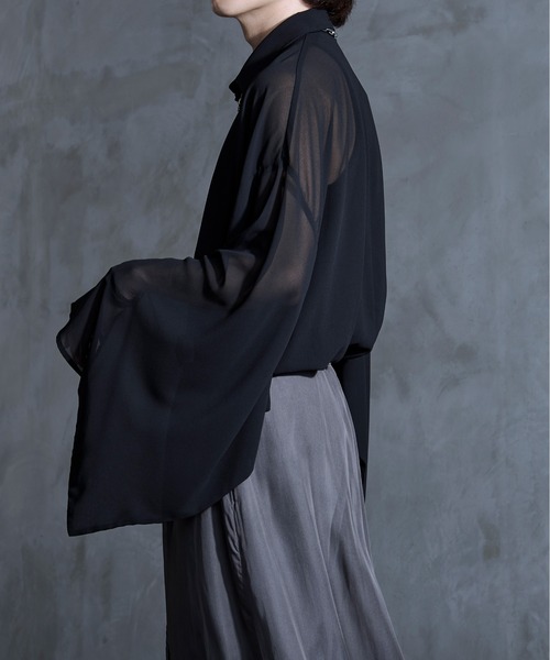 Ellno Loset(エルノロゼット)の「【新カラー追加】和スリーブルーズシャツ(シャツ/ブラウス・メンズ・ブラック系その他/ブルーグレー/ブラック/オフホワイト/ブルー系その他/ブラック系・LARGE/SMALL/MEDIUM)」の8枚目の写真