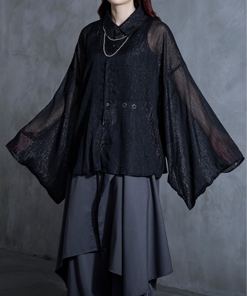 Ellno Loset(エルノロゼット)の「【新カラー追加】和スリーブルーズシャツ(シャツ/ブラウス・メンズ・ブラック系その他/ブルーグレー/ブラック/オフホワイト/ブルー系その他/ブラック系・LARGE/SMALL/MEDIUM)」の7枚目の写真