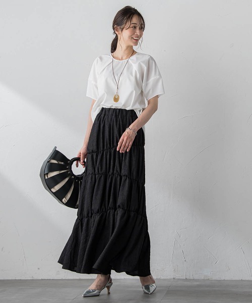 LAUTREAMONT（ロートレアモン）の「イレギュラーシャーリングスカート（スカート・レディース・オフホワイト/ブラック・9号）」の11枚目の写真
