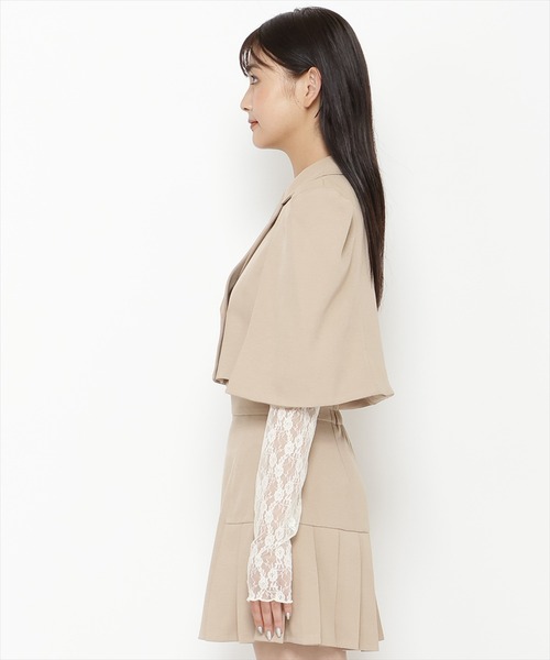 REDYAZEL（レディアゼル）の「【セットアップ可能】ケープ風ショートジャケット（テーラードジャケット・レディース・ベージュ/サックスブルー/グレー・FREE）」の11枚目の写真