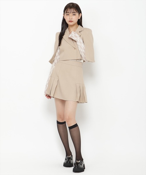 REDYAZEL（レディアゼル）の「【セットアップ可能】ケープ風ショートジャケット（テーラードジャケット・レディース・ベージュ/サックスブルー/グレー・FREE）」の9枚目の写真