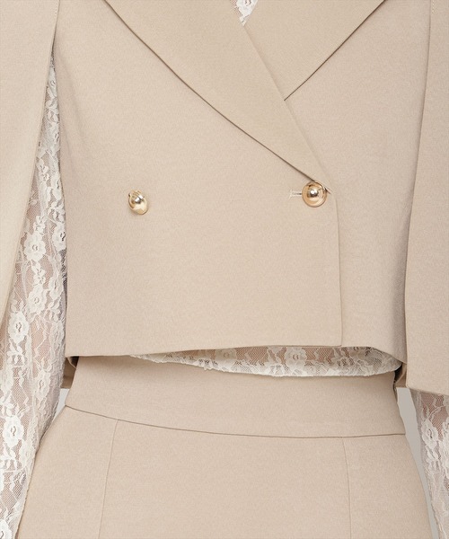 REDYAZEL（レディアゼル）の「【セットアップ可能】ケープ風ショートジャケット（テーラードジャケット・レディース・ベージュ/サックスブルー/グレー・FREE）」の6枚目の写真