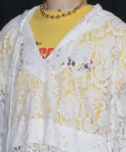 ROSE BUD レースパーカー　黒 ROSE BUD（ローズバッド）の「レースパーカー（パーカー）」 - WEAR